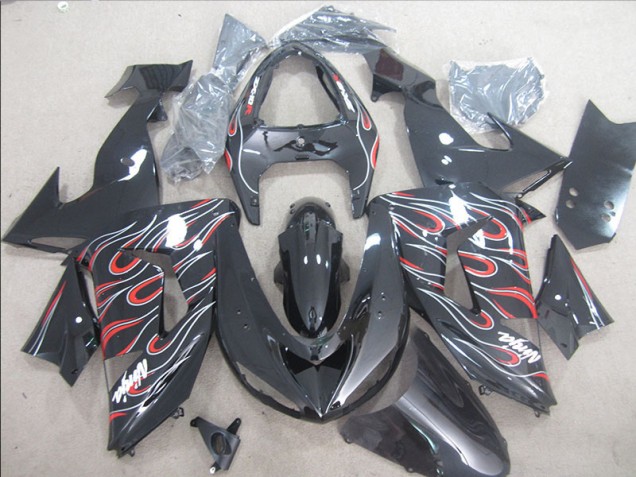 Kawasaki ZX10R 2006-2007 - Noir Rouge Blanc Flamme Ninja